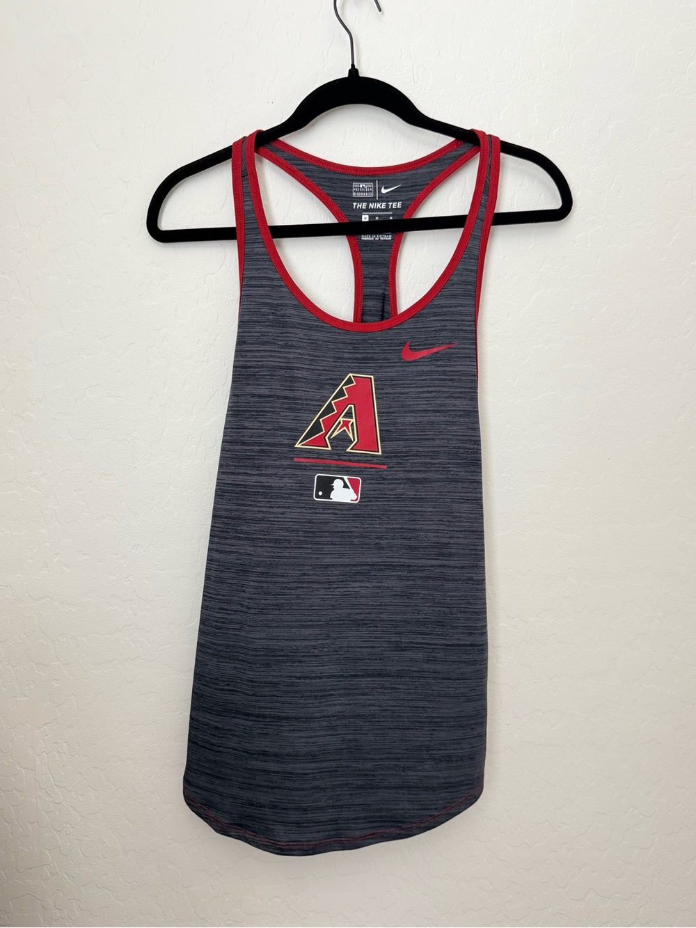 Nike Gray Heather Racerback Tank with Red Trim